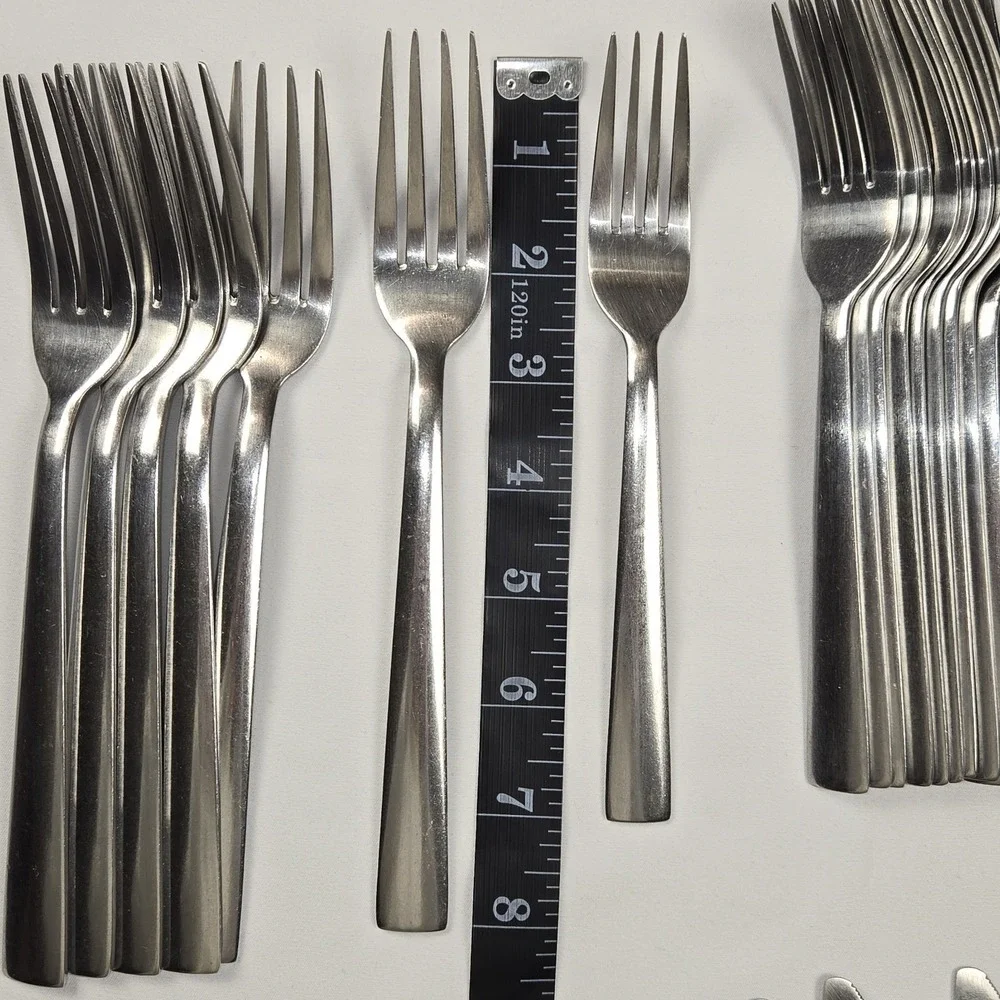 Gibson 34pc Flatware Set Stainless Steel Modern‎ Tapered Silverware Utensils